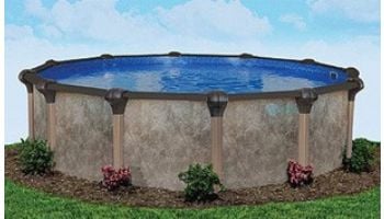 Coronado 27' Round Above Ground Pool | White In-Wall Step | Basic Package 54" Wall | 190114