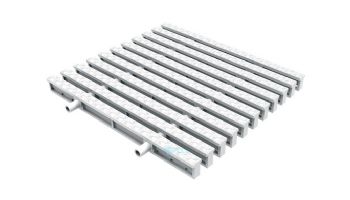 AquaStar 12" Perpendicular T-Bar Deck Drain | 20 Feet | White | TBAR12-20-101