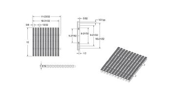 AquaStar 12" Perpendicular T-Bar Deck Drain | 20 Feet | Tan | TBAR12-20-130