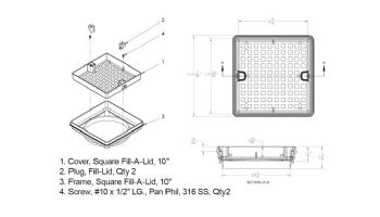 AquaStar Fill-Lid Standard Square 10'' Skimmer Cover and Frame | Tan | SFL10108