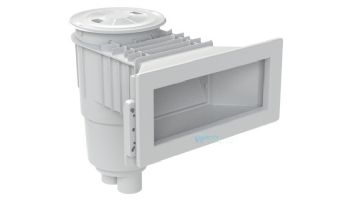 AquaStar FlowStar Widemouth Fiberglass Skimmer with Float Assembly, Basket, Lid and Collar | Light Gray | SKR36103