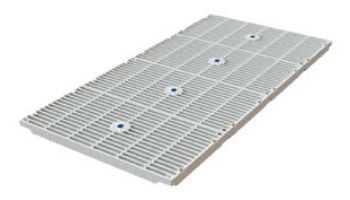 AquaStar MAHC-1 Series Commercial Retrofit Cover | 18"x36" with Four 9"x18" Retrofit Anti-Entrapment Suction Outlet Covers and Support Bars | Medium Gray | R1836117