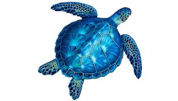 Porcelain Mosaic Sea Turtle Blue | 18"x18" | PORC-BL83-18