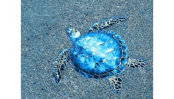 Porcelain Mosaic Sea Turtle Blue | 18"x18" | PORC-BL83-18