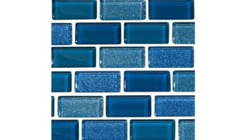 National Pool Tile Orion 1x2 Glass Tile | Peacock | ORN-PEACOCK