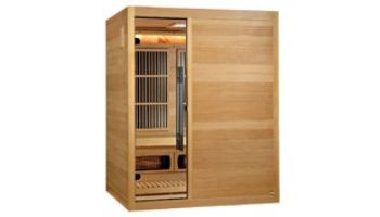 Golden Designs Soria 3-Person Hybrid Sauna Full Spectrum and Harvia Traditional Stove with Himalayan Salt | Hemlock | GDI-8330-01