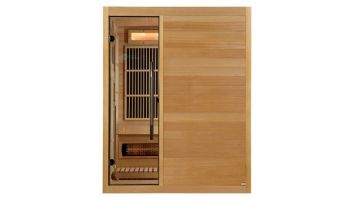 Golden Designs Soria 3-Person Hybrid Sauna Full Spectrum and Harvia Traditional Stove with Himalayan Salt | Hemlock | GDI-8330-01