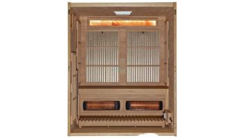 Golden Designs Soria 3-Person Hybrid Sauna Full Spectrum and Harvia Traditional Stove with Himalayan Salt | Hemlock | GDI-8330-01