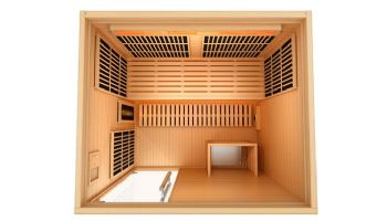 Golden Designs Soria 3-Person Hybrid Sauna Full Spectrum and Harvia Traditional Stove with Himalayan Salt | Hemlock | GDI-8330-01