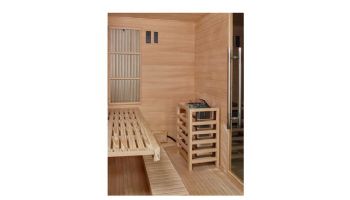 Golden Designs Soria 3-Person Hybrid Sauna Full Spectrum and Harvia Traditional Stove with Himalayan Salt | Hemlock | GDI-8330-01