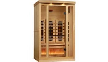 Golden Designs Soria 3-Person Hybrid Sauna Full Spectrum and Harvia Traditional Stove with Himalayan Salt | Hemlock | GDI-8330-01