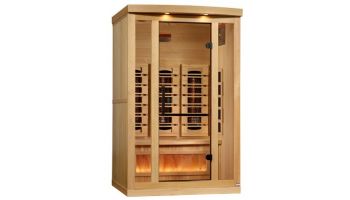 Golden Designs 2-Person Full Spectrum PureTech Near Zero EMF FAR Infrared Sauna with Himalayan Salt Bar | Hemlock | GDI-8020-03