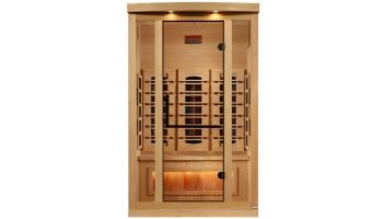 Golden Designs 2-Person Full Spectrum PureTech Near Zero EMF FAR Infrared Sauna with Himalayan Salt Bar | Hemlock | GDI-8020-03