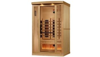 Golden Designs 2-Person Full Spectrum PureTech Near Zero EMF FAR Infrared Sauna with Himalayan Salt Bar | Hemlock | GDI-8020-03