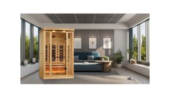 Golden Designs 2-Person Full Spectrum PureTech Near Zero EMF FAR Infrared Sauna with Himalayan Salt Bar | Hemlock | GDI-8020-03