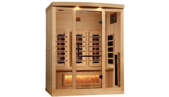 Golden Designs 3-Person Full Spectrum PureTech Near Zero EMF FAR Infrared Sauna with Himalayan Salt Bar | Hemlock | GDI-8030-03