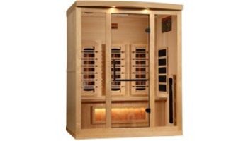 Golden Designs 3-Person Full Spectrum PureTech Near Zero EMF FAR Infrared Sauna with Himalayan Salt Bar | Hemlock | GDI-8030-03