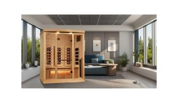 Golden Designs 3-Person Full Spectrum PureTech Near Zero EMF FAR Infrared Sauna with Himalayan Salt Bar | Hemlock | GDI-8030-03