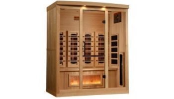 Golden Designs 4-Person Full Spectrum PureTech Near Zero EMF FAR Infrared Sauna with Himalayan Salt Bar | Hemlock | GDI-8040-03