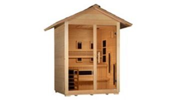 Golden Designs Carinthia 3-Person Hybrid PureTech Outdoor Sauna | Hemlock | GDI-8123-01