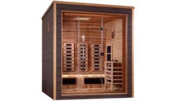 Golden Designs Visby 3-Person Indoor / Outdoor Hybrid Full Spectrum Sauna | Cedar | GDI-8223-01