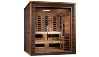 Golden Designs Karlstad 6-Person Indoor / Outdoor Hybrid Full Spectrum Sauna | Cedar | GDI-8226-01
