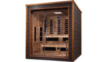 Golden Designs Karlstad 6-Person Indoor / Outdoor Hybrid Full Spectrum Sauna | Cedar | GDI-8226-01
