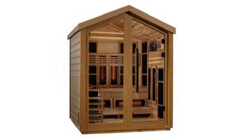 Golden Designs Loviisa 3-Person Hybrid PureTech Full Spectrum IR or Traditional Stove Outdoor Sauna | Cedar | GDI-8523-01