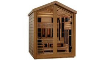 Golden Designs Loviisa 3-Person Hybrid PureTech Full Spectrum IR or Traditional Stove Outdoor Sauna | Cedar | GDI-8523-01