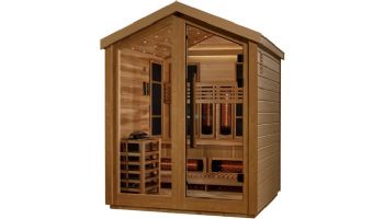 Golden Designs Loviisa 3-Person Hybrid PureTech Full Spectrum IR or Traditional Stove Outdoor Sauna | Cedar | GDI-8523-01
