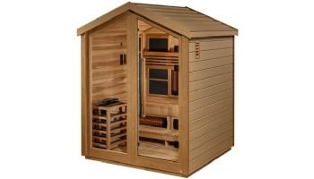 Golden Designs Loviisa 3-Person Hybrid PureTech Full Spectrum IR or Traditional Stove Outdoor Sauna | Cedar | GDI-8523-01