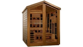 Golden Designs Kaskinen 6-Person Hybrid PureTech Full Spectrum IR or Traditional Stove Outdoor Sauna | Cedar | GDI-8526-01