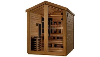 Golden Designs Kaskinen 6-Person Hybrid PureTech Full Spectrum IR or Traditional Stove Outdoor Sauna | Cedar | GDI-8526-01