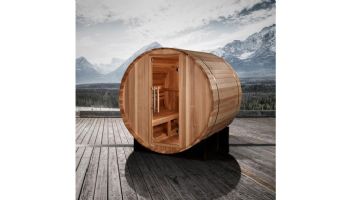 Golden Designs St. Moritz 2-Person Barrel Traditional Outdoor Sauna | Cedar | GDI-B002-01