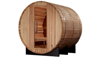 Golden Designs Zurich 4-Person Barrel Traditional Outdoor Sauna with Bronze Privacy View | Cedar | GDI-B024-01