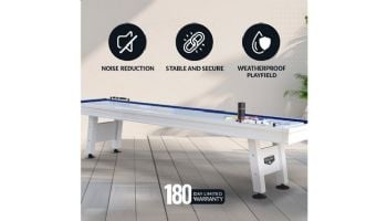 Hathaway Crestline 12-Ft. Outdoor Shuffleboard Table | White | BG50370