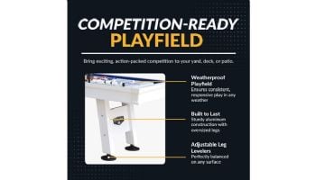 Hathaway Crestline 12-Ft. Outdoor Shuffleboard Table | White | BG50370