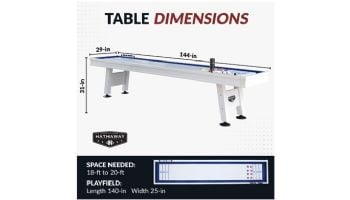 Hathaway Crestline 12-Ft. Outdoor Shuffleboard Table | White | BG50370