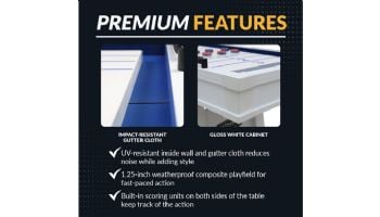 Hathaway Crestline 12-Ft. Outdoor Shuffleboard Table | White | BG50370