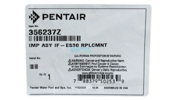 Pentair IntelliFlo 3.0 Energy Star Impeller Assembly | 356237Z