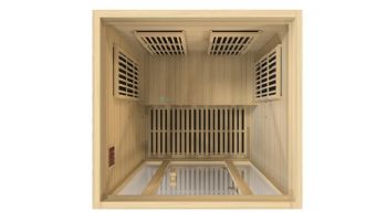 Golden Designs Maxxus Seattle Edition 2-Person Near Zero EMF FAR Infrared Carbon Sauna | Canadian Hemlock | MX-J206-01-ZF