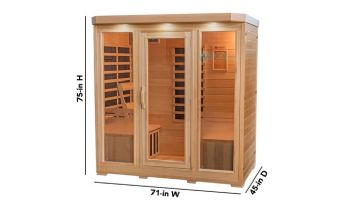 HeatWave Sonoma 4-Person Hemlock Infrared Sauna with 9 Carbon Heaters | SA7020