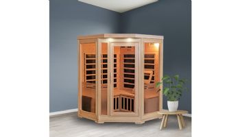 HeatWave Sonoma 3-Person Hemlock Infrared Corner Sauna with 7 Carbon Heaters | SA7019