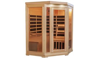 HeatWave Sonoma 3-Person Hemlock Infrared Corner Sauna with 7 Carbon Heaters | SA7019