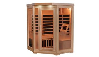 HeatWave Sonoma 3-Person Hemlock Infrared Corner Sauna with 7 Carbon Heaters | SA7019