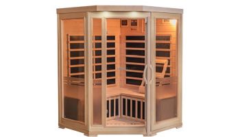 HeatWave Sonoma 3-Person Hemlock Infrared Corner Sauna with 7 Carbon Heaters | SA7019