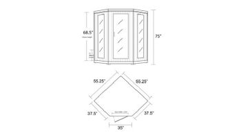 HeatWave Sonoma 3-Person Hemlock Infrared Corner Sauna with 7 Carbon Heaters | SA7019