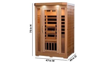 HeatWave Sonoma 2-Person Hemlock Infrared Sauna with 6 Carbon Heaters | SA7018