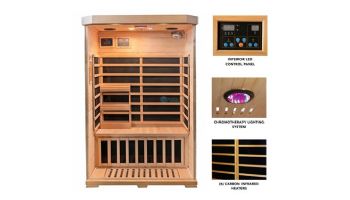 HeatWave Sonoma 2-Person Hemlock Infrared Sauna with 6 Carbon Heaters | SA7018