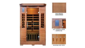 HeatWave Majestic 2-Person Hemlock Premium Infrared Sauna with 6 Carbon Heaters | SA3209